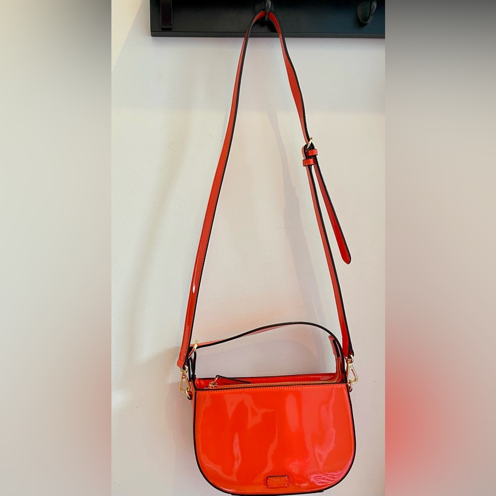 Frances Valentine Grace Crossbody Soft Patent Orange